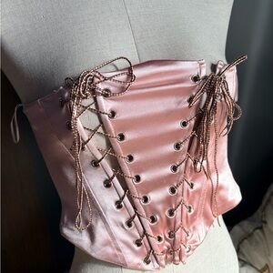 Elegant Pink Satin Corset